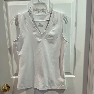 Zella White Gray Fitted Tank Top